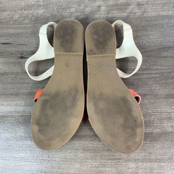 Elle Womens Slingback Ankle Straps Sandals Size 8.5 Open Toes Leather Flat - Picture 8 of 8